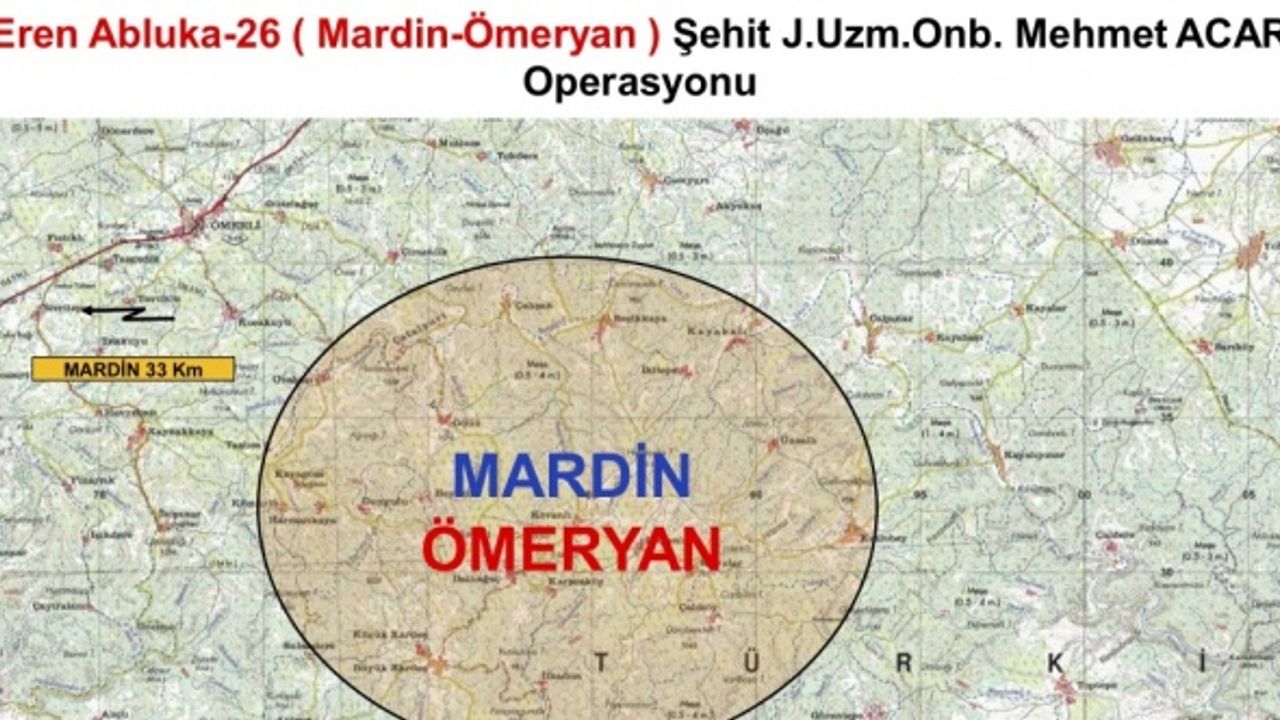 Mardin'de Eren Abluka-26 Şehit Jandarma Uzman Onbaşı Mehmet Acar Operasyonu başlatıldı