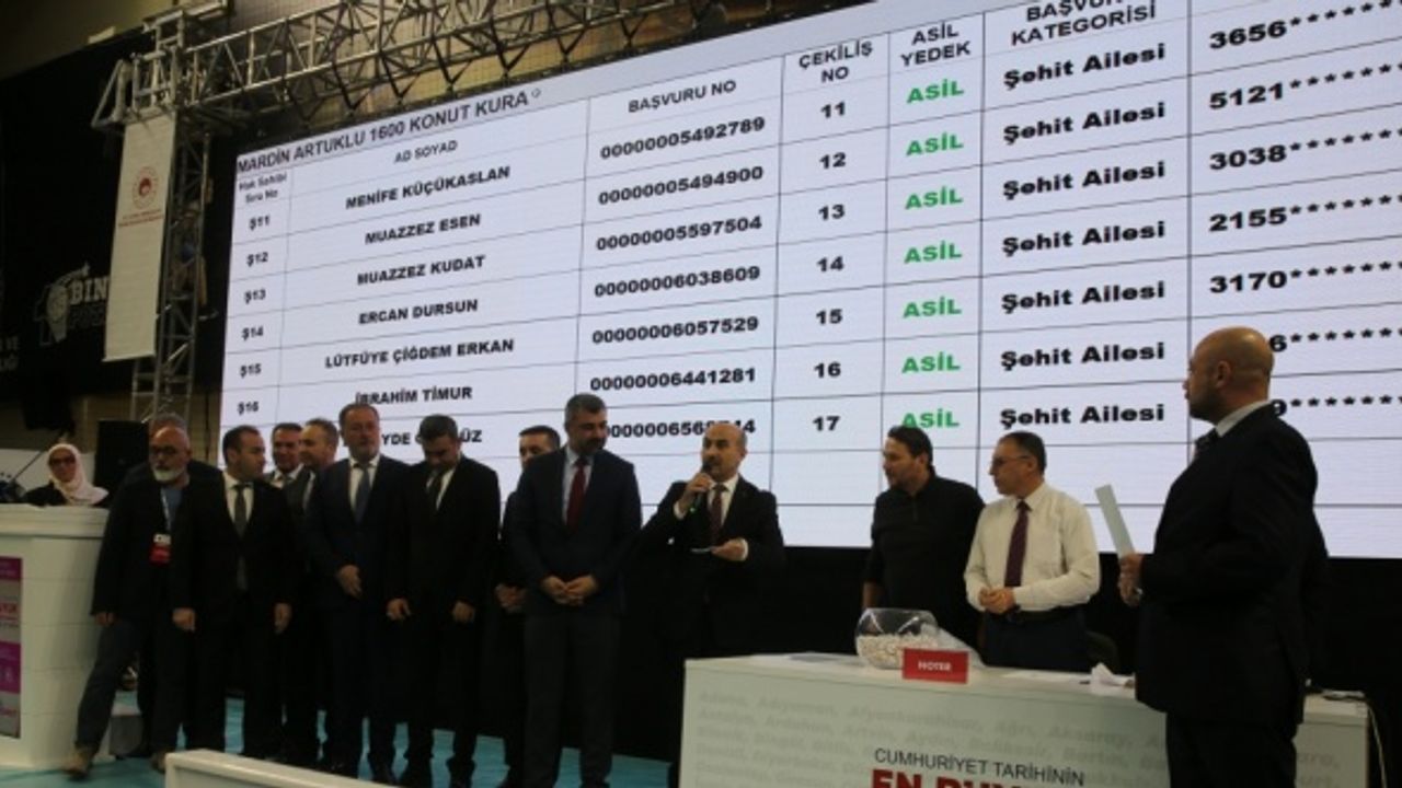 Mardin'de "İlk Evim, İlk İş Yerim" projesinde yapılacak konutlar için kura çekildi