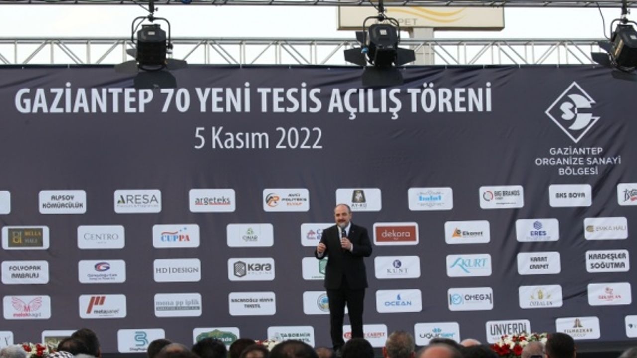 Sanayi ve Teknoloji Bakanı Varank, Gaziantep'teki toplu açılış töreninde konuştu: