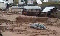 Ağrı'da sel suları otomobili kağıt gibi sürükledi