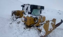 Şırnak'ta çığ düştü, dozer kar altında kaldı