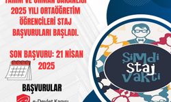 Ortaöğretim öğrencileri için 2025 yılı staj başvuruları başladı