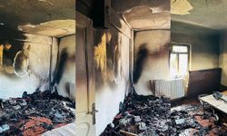 Elektrikli sobadan çıkan yangın evi küle çevirdi