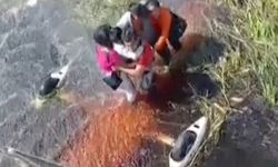 Bataklığa düşen uçağın yolcuları kurtarılmayı bekledi