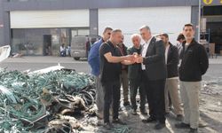 HÜDA PAR İl Başkanı Gülsever’den Sanayi Sitesinde işyeri yanan esnafa ziyaret