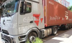 siyonist destekçisi lojistik firmasının aracı Diyarbakır'da protesto edildi