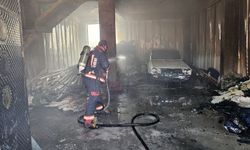 Depo yangında maddi hasar oluştu