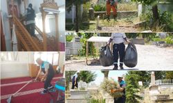 Malatya'da mezarlıklar ve camiler bayrama hazır