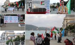 Refah Sınır Kapısı'nın açılması için Mısır konsolosluğu önünde eylem