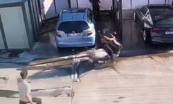 Bursa'da motosiklet kazası güvenlik kamerasına yansıdı