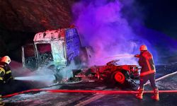 Şanlıurfa-Gaziantep otoyolunda akaryakıt yüklü araç alev aldı