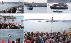 İstanbul Boğazı'ndan Gazze'ye selam gönderildi