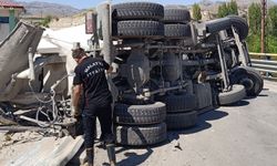 Malatya'da beton mikseri devrildi: 1 yaralı