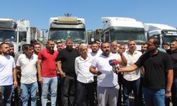 Nakliye ücretlerine tepki gösteren onlarca tır şoförü kontak kapattı
