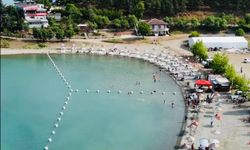 Sıcak Havalardan bunalan vatandaşlar Hazar Gölü’ne akın etti