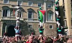 Barselona’da Gazze’ye destek için insan piramidi