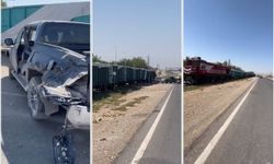Batman'da yük treni araçla çarpıştı