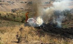 Havalimanı yakınlarında trafo yangını: Alevler fıstık ağaçlarına sıçradı