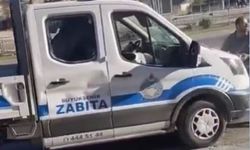 Malatya'da zabıta aracına taşlı saldırı