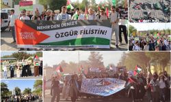 Aksa Tufanı yıldönümünde üniversiteli gençler Gazze için yürüdü