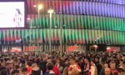 Athletic Bilbao kulübünün stadyumu Filistin bayrağının renkleriyle ışıklandırıldı