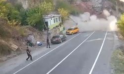 Tunceli'de kaya parçası faciasından son anda kurtuldu