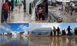  Şiddetli yağış sonrası Gazze Şeridi'nde çadırlar su altında kaldı
