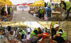 Geleceğin mühendislerinden kıyasıya duvar örme yarışması