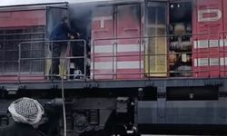 Elazığ'da yük treninde motor yangını paniği