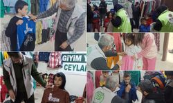 Umut Kervanından Ceylanpınar'da çocuklara bayram öncesi giyim yardımı