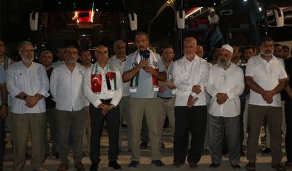 Şanlıurfa’dan "Gazze İçin İnsani Koridor" yürüyüşüne destek konvoyu yola çıktı