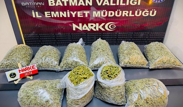 Batman'da uyuşturucu operasyonu: 10 kilo skunk ele geçirildi