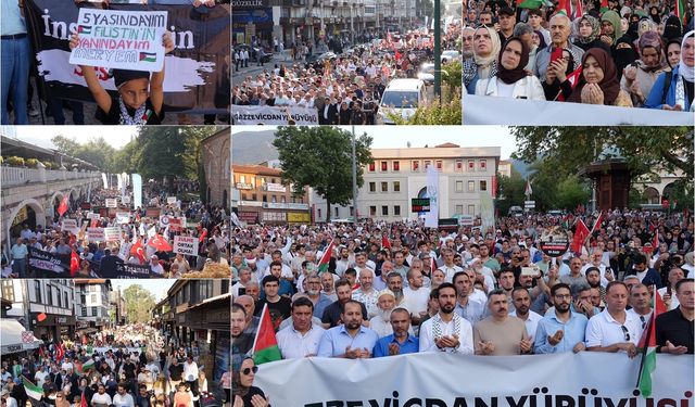 Bursa'da binlerce kişi Gazze için yürüdü