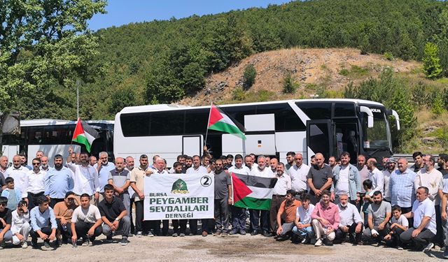 Bursa'dan yüzlerce kişi "Anadolu'dan Meclis'e Meclis'ten Gazze'ye" yürüyüşü için yola çıktı