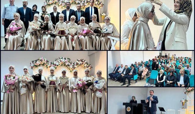 Malatya'da hafızlığını tamamlayan 8 hafizeye taç giydirildi