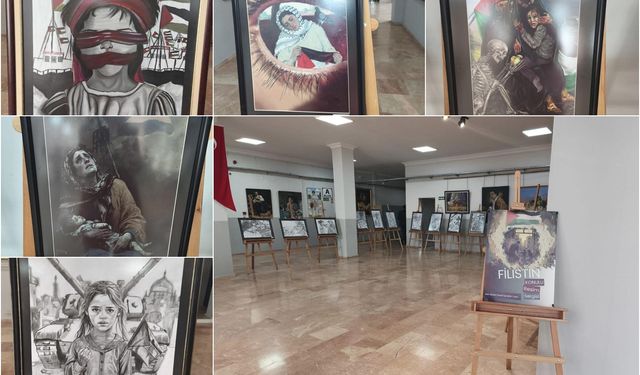 Bursalı öğrencilerden Gazze'li çocuklar için anlamlı sergi