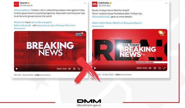 DMM, "Türkiye'nin, Hindistan'daki terör eylemiyle bağlantılı olduğu" iddiasını yalanladı