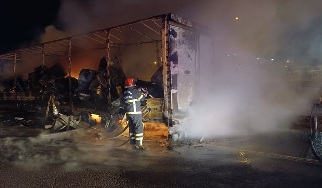 Şanlıurfa’da otoyolda beyaz eşya yüklü tır yandı