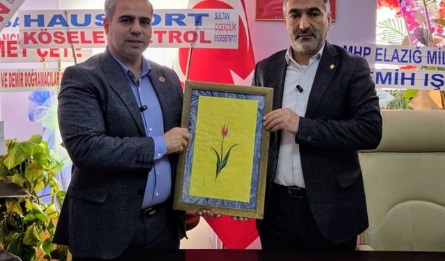 HÜDA PAR'dan Kovancılar Esnaf Odası Başkanı Özdoğan’a hayırlı olsun ziyareti