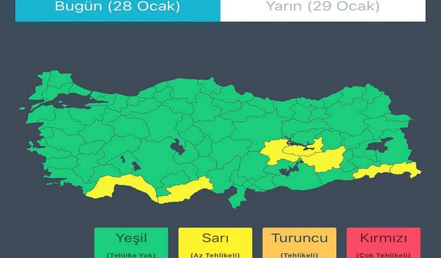 İçişleri Bakanlığı’ndan "sarı" kodlu hava uyarısı