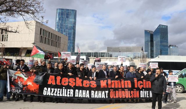 ANFİDAP’tan ABD Büyükelçiliği önünde “Hangi Ateşkes” protestosu