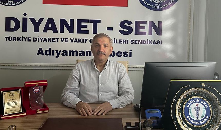 Diyanet-Sen Adıyaman şubesinden Yusuf Tekin'e destek