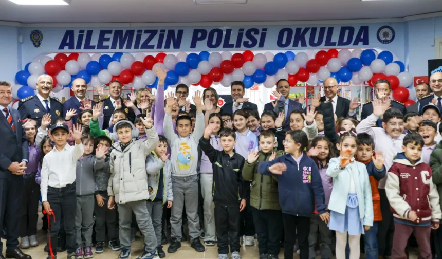 “Ailemizin Polisi Okulda” projesi kapsamında kütüphane açıldı