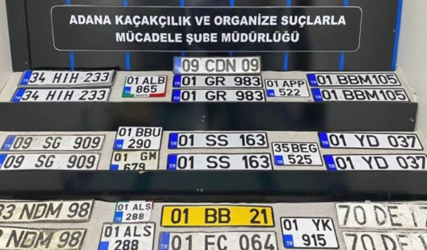 Adana'da oto yıkamacıya operasyon: 27 sahte plaka ele geçirildi
