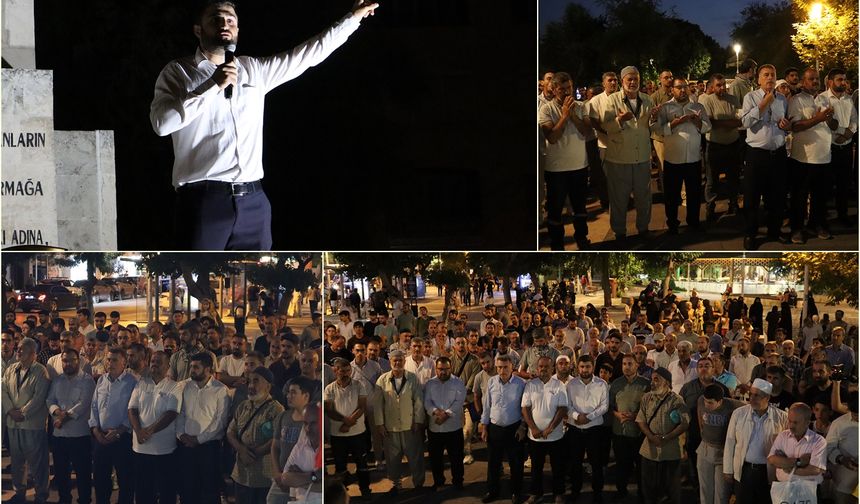 Gaziantep'te "Gazze ölüyor, seccadeni al gel"  temalı Gazze'ye destek etkinliği