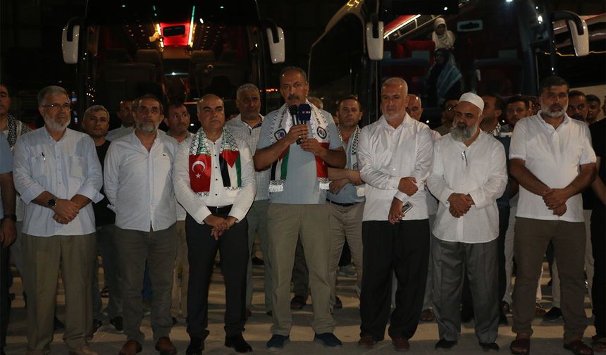 Şanlıurfa’dan "Gazze İçin İnsani Koridor" yürüyüşüne destek konvoyu yola çıktı
