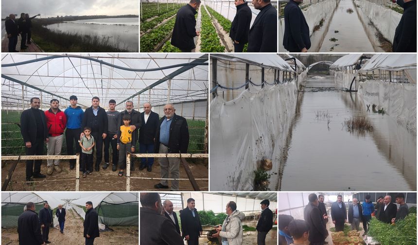 HÜDA PAR’dan Antalya’da selden etkilenen çiftçilere geçmiş olsun ziyareti